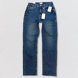 Good American Classic High Waist Raw Ankle Skinny Fit Jeans Size 6/28 NWT